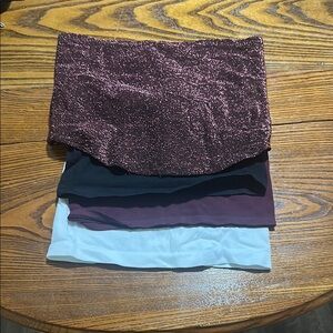 Women’s Tube Top Set in colors: White, Maroon, Black and glitter maroon